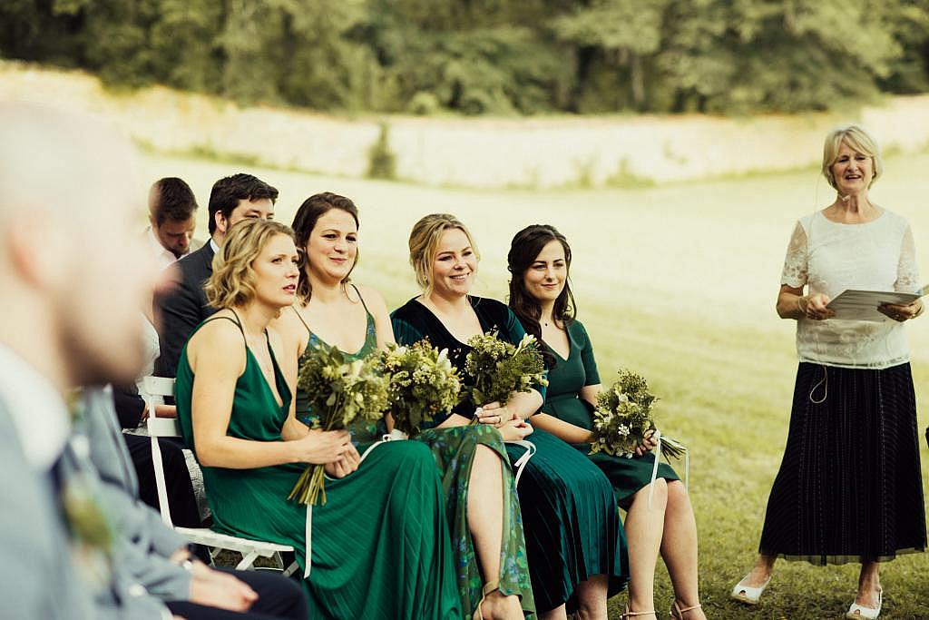 bridesmaids, la leotardie, wedding venue, Dordogne wedding, outdoor ceremony