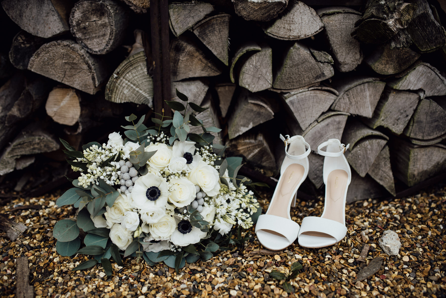 creative wedding photography, alternative wedding photographer, white anemone wedding bouquet