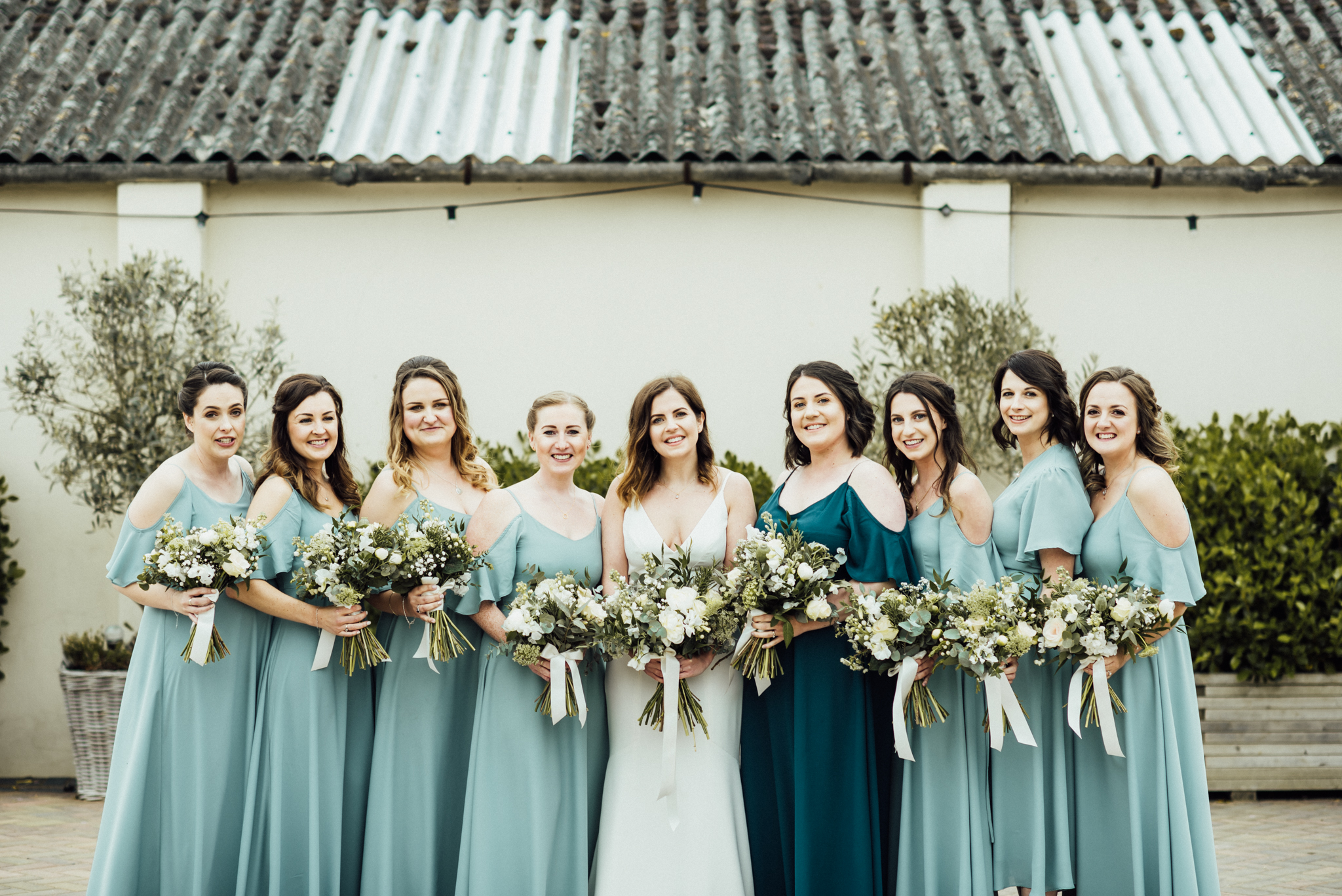 Michelle Wood Photographer, green bridesmaids dresses, sassi holford bride, Stratton court barn wedding photographer