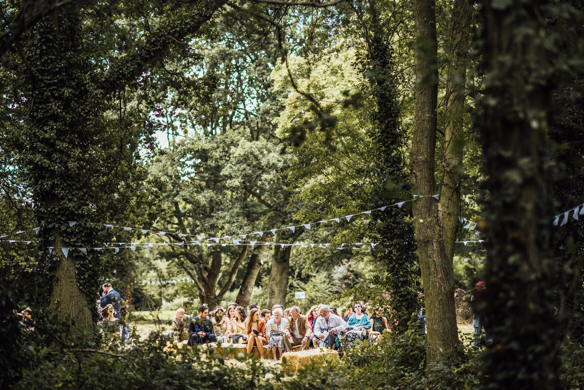 woodland wedding, rainy wedding, outdoor wedding ceremony, humanist ceremony