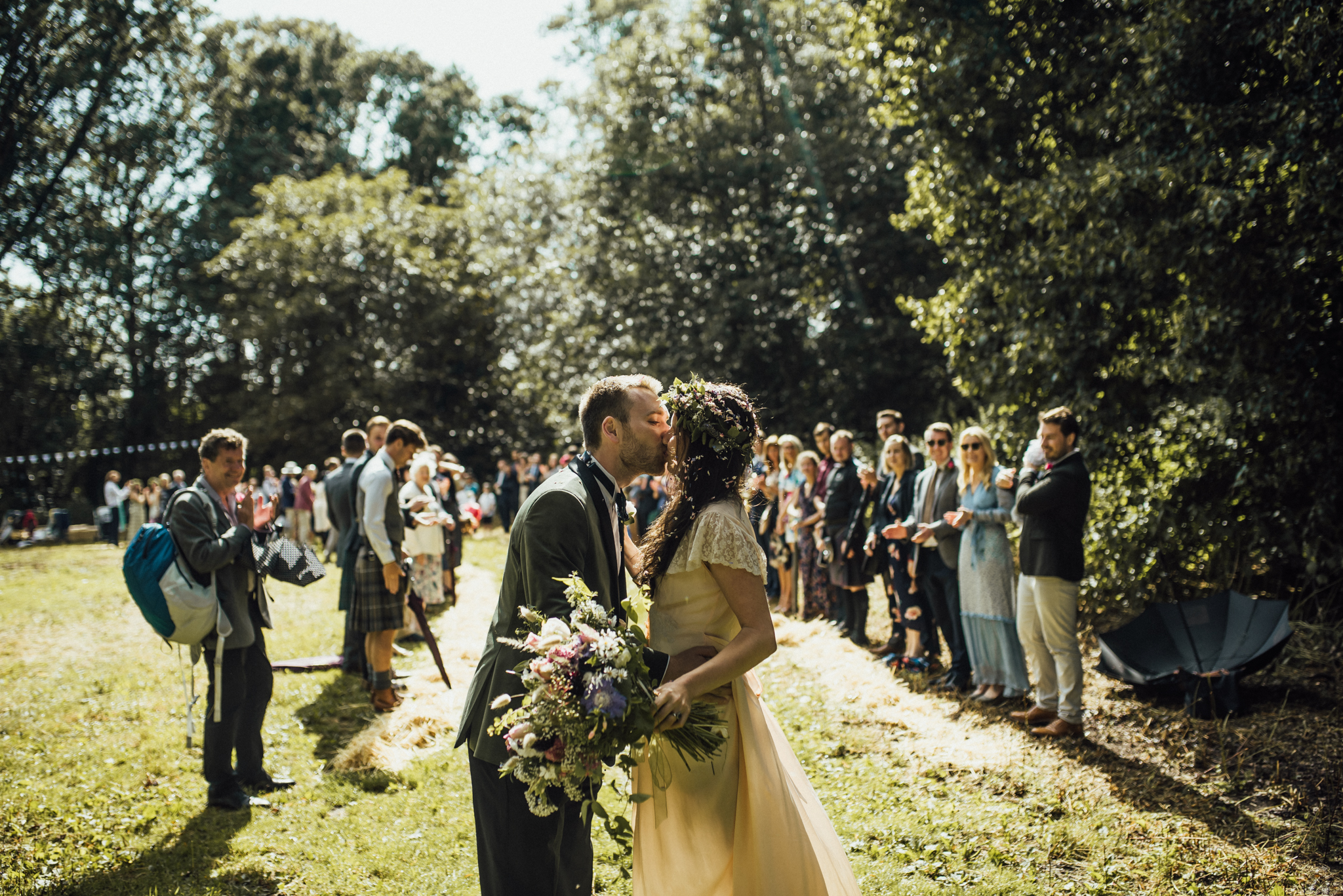woodland wedding, rainy wedding, outdoor wedding ceremony, harpenden wedding